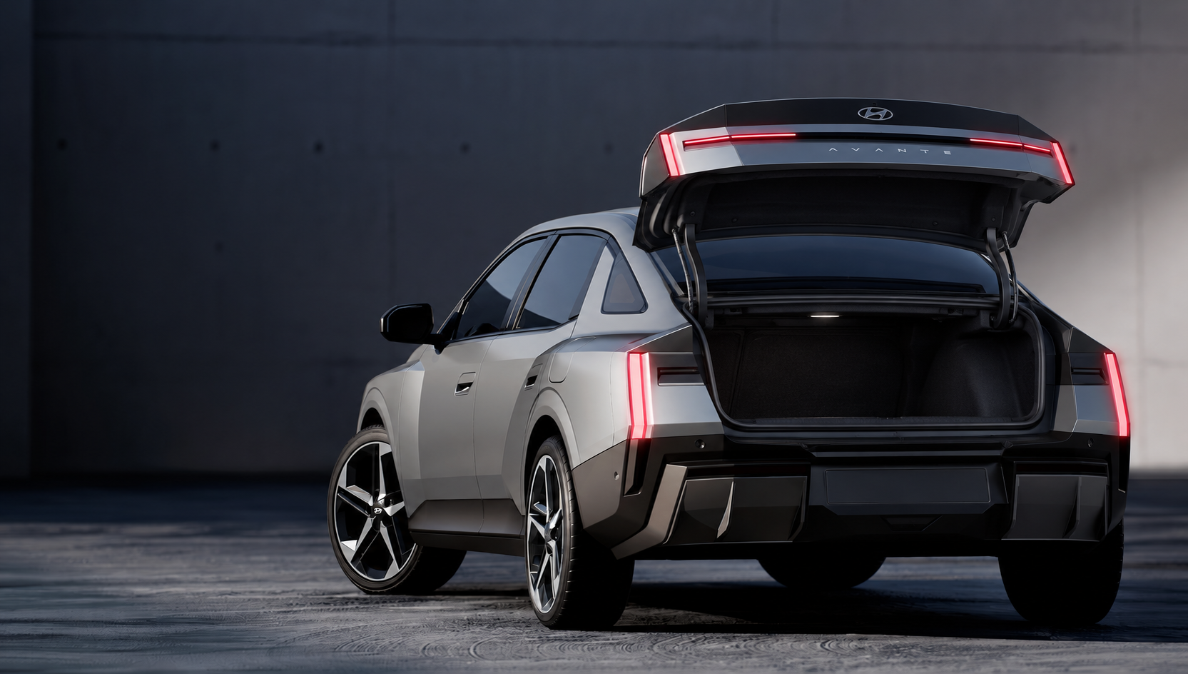 트렁크가 열린 아반떼 차량 이미지